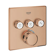 Grohe Grohtherm SmartControl square thermostatic trim set 3 controls 29126DL0 in Brushed Warm Sunset