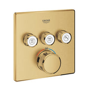 Grohe Grohtherm SmartControl square thermostatic trim set 3 controls 29126GN0 in Brushed Cool Sunrise