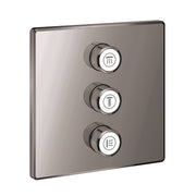 Grohe Grohtherm SmartControl square concealed valve trim 3 controls 29127A00 in Hard Graphite