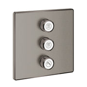 Grohe Grohtherm SmartControl square concealed valve trim 3 controls 29127AL0 in Brushed Hard Graphite