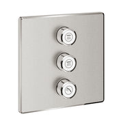Grohe Grohtherm SmartControl square concealed valve trim 3 controls 29127DC0 in SuperSteel