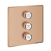 Grohe Grohtherm SmartControl square concealed valve trim 3 controls 29127DL0 in Brushed Warm Sunset