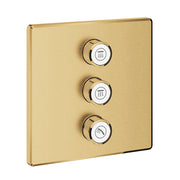 Grohe Grohtherm SmartControl square concealed valve trim 3 controls 29127GN0 in Brushed Cool Sunrise