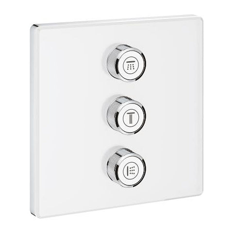 Grohe Grohtherm SmartControl square concealed valve trim 3 controls 29158LS0 in Moon White