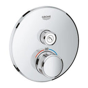 Grohe Grohtherm SmartControl round thermostatic trim set 1 control 29118000 in StarLight Chrome