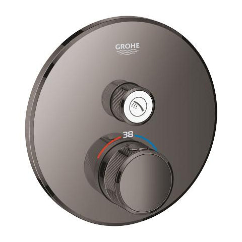 Grohe Grohtherm SmartControl round thermostatic trim set 1 control 29118A00 in Hard Graphite