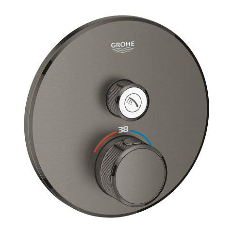 Grohe Grohtherm SmartControl round thermostatic trim set 1 control 29118AL0 in Brushed Hard Graphite
