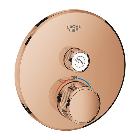 Grohe Grohtherm SmartControl round thermostatic trim set 1 control 29118DA0 in Warm Sunset