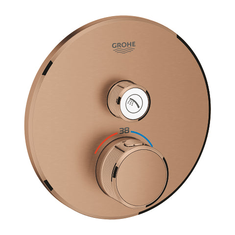 Grohe Grohtherm SmartControl round thermostatic trim set 1 control 29118DL0 in Brushed Warm Sunset