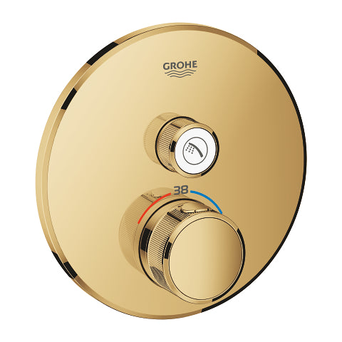 Grohe Grohtherm SmartControl round thermostatic trim set 1 control 29118GL0 in Cool Sunrise