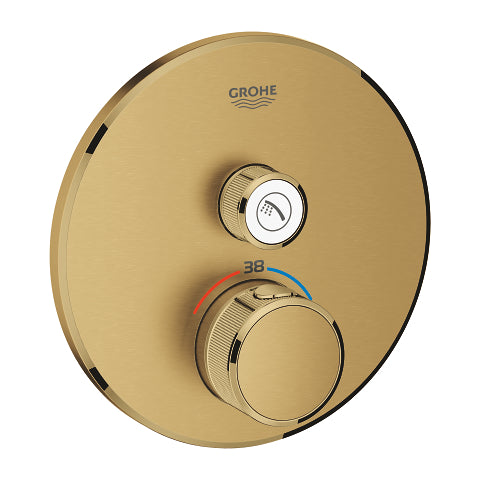 Grohe Grohtherm SmartControl round thermostatic trim set 1 control 29118GN0 in Brushed Cool Sunrise