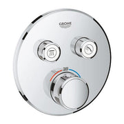 Grohe Grohtherm SmartControl round thermostatic trim set 2 controls 29119000 in StarLight Chrome