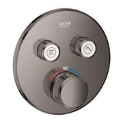 Grohe Grohtherm SmartControl round thermostatic trim set 2 controls 29119A00 in Hard Graphite
