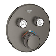 Grohe Grohtherm SmartControl round thermostatic trim set 2 controls 29119AL0 in Brushed Hard Graphite