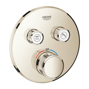 Grohe Grohtherm SmartControl round thermostatic trim set 2 controls 29119BE0 in Polished Nickel