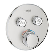 Grohe Grohtherm SmartControl round thermostatic trim set 2 controls 29119DC0 in SuperSteel