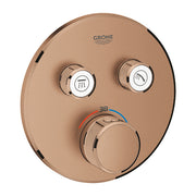 Grohe Grohtherm SmartControl round thermostatic trim set 2 controls 29119DL0 in Brushed Warm Sunset