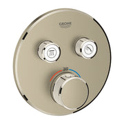 Grohe Grohtherm SmartControl round thermostatic trim set 2 controls 29119EN0 in Brushed Nickel