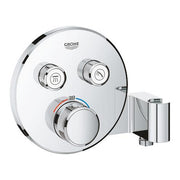 Grohe Grohtherm SmartControl round thermostatic trim set 2 controls with head shower 29120000 in StarLight Chrome