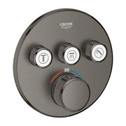 Grohe Grohtherm SmartControl round thermostatic trim set 3 controls 29121AL0 in Brushed Hard Graphite