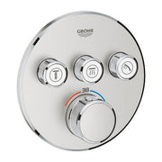 Grohe Grohtherm SmartControl round thermostatic trim set 3 controls 29121DC0 in SuperSteel