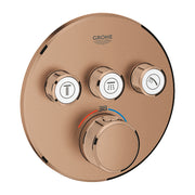 Grohe Grohtherm SmartControl round thermostatic trim set 3 controls 29121DL0 in Brushed Warm Sunset