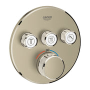 Grohe Grohtherm SmartControl round thermostatic trim set 3 controls 29121EN0 in Brushed Nickel