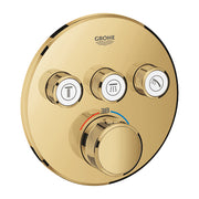 Grohe Grohtherm SmartControl round thermostatic trim set 3 controls 29121GL0 in Cool Sunrise
