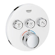 Grohe Grohtherm SmartControl round thermostatic trim set 3 controls 29904LS0 in Moon White