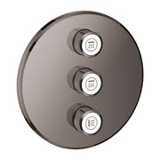 Grohe Grohtherm SmartControl round concealed valve trim 3 controls 29122A00 in Hard Graphite