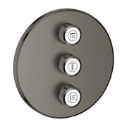Grohe Grohtherm SmartControl round concealed valve trim 3 controls 29122AL0 in Brushed Hard Graphite