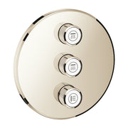 Grohe Grohtherm SmartControl round concealed valve trim 3 controls 29122BE0 in Polished Nickel