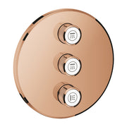 Grohe Grohtherm SmartControl round concealed valve trim 3 controls 29122DA0 in Warm Sunset