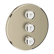 Grohe Grohtherm SmartControl round concealed valve trim 3 controls 29122EN0 in Brushed Nickel