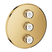 Grohe Grohtherm SmartControl round concealed valve trim 3 controls 29122GL0 in Cool Sunrise