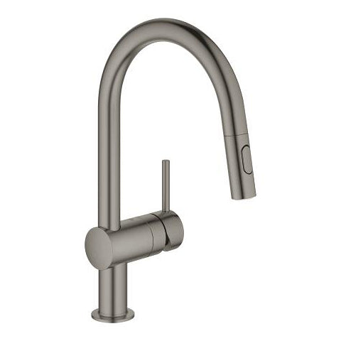 Grohe Minta kitchen mixer C-spout pull-out spray 32321AL2 in Brushed Hard Graphite