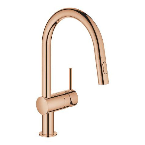 Grohe Minta kitchen mixer C-spout pull-out spray 32321DA2 in Warm Sunset