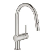 Grohe Minta kitchen mixer C-spout pull-out spray 32321DC2 in SuperSteel