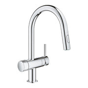 Grohe Minta kitchen mixer C-spout Dual Spray with shut-off valve 31916000 in StarLight Chrome