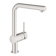 Grohe Minta kitchen mixer L-spout extractable mousseur 32168DC0 in SuperSteel