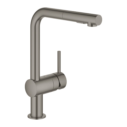 Grohe Minta kitchen mixer L-spout pull-out spray 30274AL0 in Brushed Hard Graphite