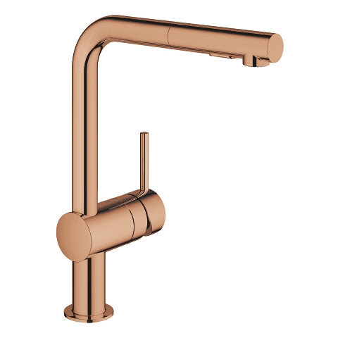 Grohe Minta kitchen mixer L-spout pull-out spray 30274DA0 in Warm Sunset