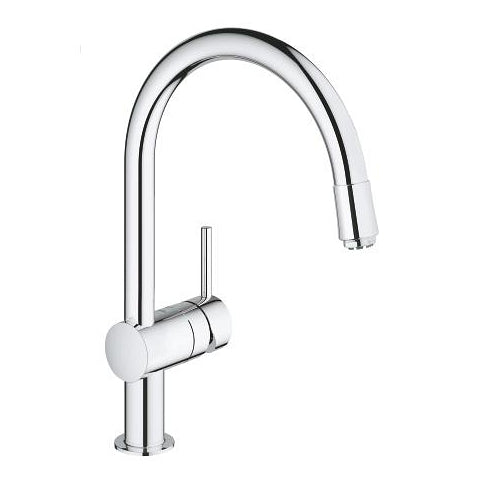 Grohe Minta low pressure kitchen mixer C-spout 32511000 in StarLight Chrome