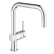 Grohe Minta kitchen mixer U-spout extractable mousseur 32067000 in StarLight Chrome