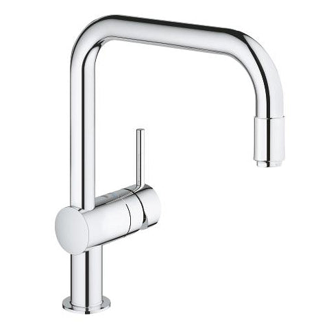 Grohe Minta kitchen mixer U-spout extractable mousseur 32067000 in StarLight Chrome