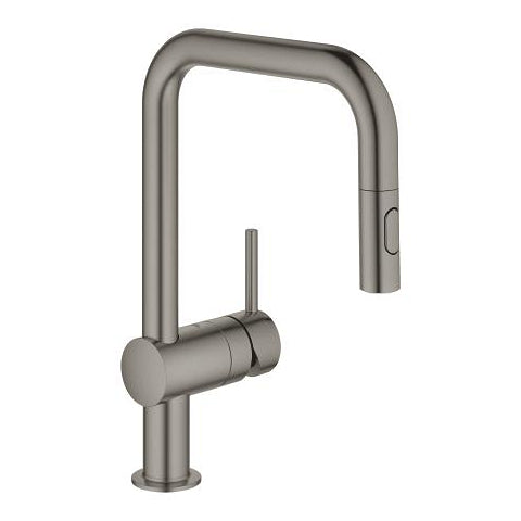 Grohe Minta kitchen mixer U-spout pull-out spray 32322AL2 in Brushed Hard Graphite