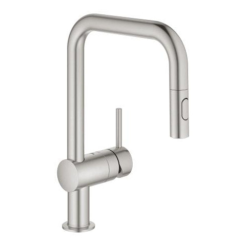 Grohe Minta kitchen mixer U-spout pull-out spray 32322DC2 in SuperSteel