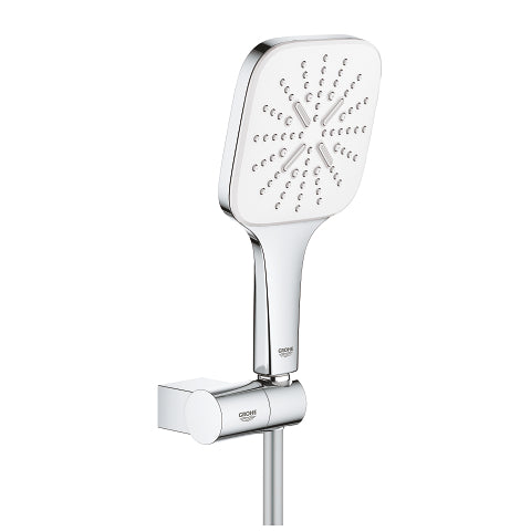 Grohe Rainshower SmartActive Cube 130 hand shower set with adjustable holder 26588LS0 in Moon White