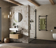 Helix Circular Mirror Black Frame 600mm