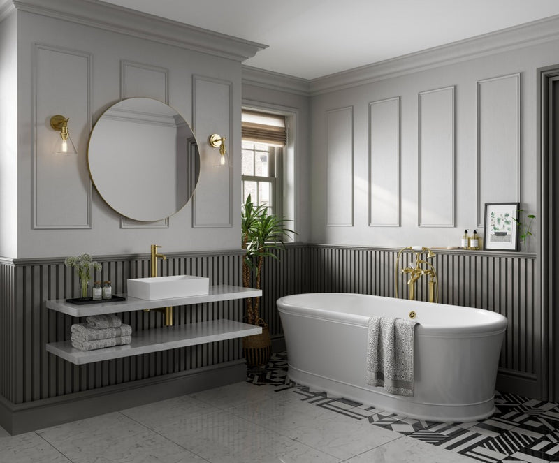 Helix Circular Mirror Brushed Brass Frame 800mm
